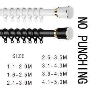 초강력압축봉 커튼봉 5m 커튼 옷 걸이 폴 샤워 펀칭 발코니 건조 랙 형