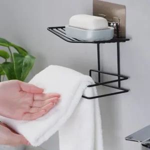 욕실 휴지 걸이 벽걸이 다용도 접착식 화장실 휴지 걸이 무타공 욕실수납선반 용품 수납