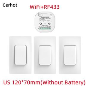 Tuya 스마트 스위치 세트 WiFi 무선 원격 컨트롤러 타이머 배터리 없음 벽 패널 전등 Alexa 센서 함께 작동