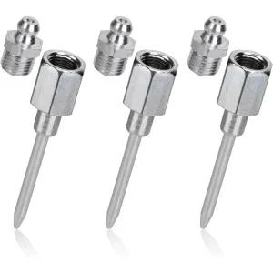 NQEUEPN 구리스 건 주입기 커플러 카플러 3pcs 그리스 니들 노즐 1 8인치 NPT 스레드가 탈착식 인젝터 어댑