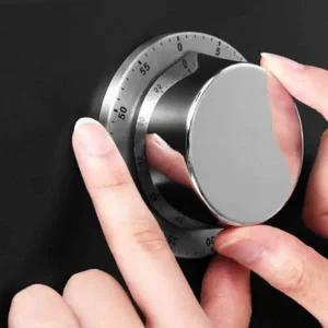 쿠킹 타이머 주방용 아날로그 베이킹 마그네틱 타이머 태엽식 스텐 무소음 공부 시계