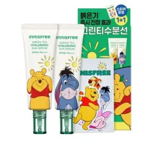 이니스프리 곰돌이 푸 에디션 그린티 히알루론산 진정 수분 선세럼 SPF 50+ PA++++ 1+1 50ml