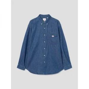 Danton Men Dot Button B.D. Shirt LS - Blue