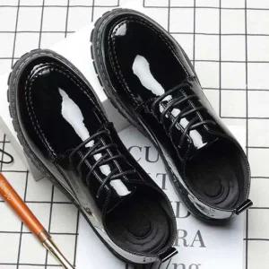 에나멜 로퍼 여성 옥스퍼드화 클래식 블랙슈즈