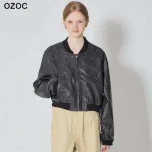 [오조크] 워싱 라이더 블루종 자켓