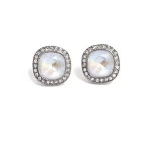 E540 화이트그레이 디라이트 크리스탈 은침 귀걸이 (WFFOKER)