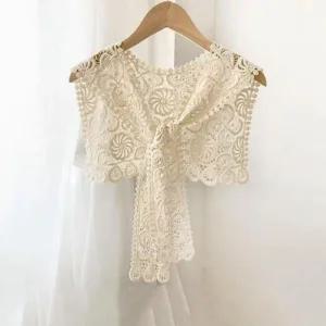 키밍 여성 레이스 어깨 숄 케이프 머플러 니트 가디건 WFHB2OM