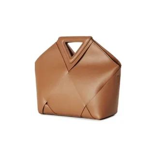 가죽 빅 위빙 토트백 크로스 파우치 가방 탄 (WFKO4R7)