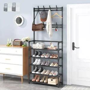 키밍 조립식 스탠드 행거 옷걸이 코너 신발장 다용도 WA6E432