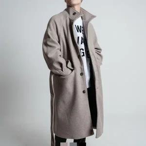 남자 울모직 로브코트 국내생산