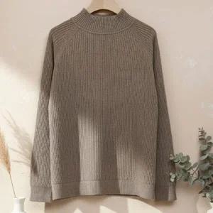 [다잇템] 여성 빅사이즈 잔골지 U넥 롱슬리브 니트_23705200_588872