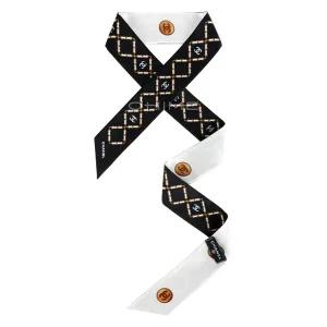 샤넬 스카프 방도 358 CC로고 체인 블랙+화이트