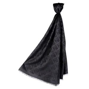 샤넬 머플러 CC로고 퀼팅 패턴 캐시미어 블랙