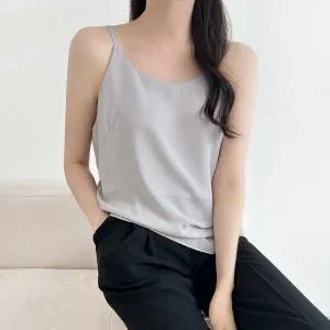 여자 소프트핏 끈 출근룩 무채색 이너나시 블라우스_3