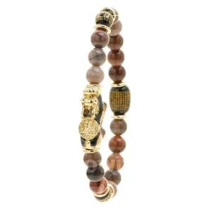 고품질 호연 불교 기원 팔찌 비휴 원석 (목화석 연진주) 원석 목화석 (WFFQV1N)