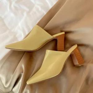 [SA47492]키높이 구두 하이힐 슈즈 블로퍼 휴가 신발