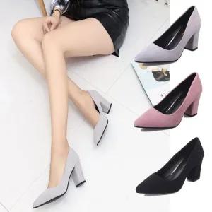 [SX23158]스틸레토미들힐 굽 통굽구두 뾰족 앞코