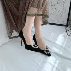 [SBG9XMT]진주장식 여성용 스틸레토 하이힐 5FW