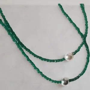 여성 블링 비즈 진주 실버볼 스타일 목걸이