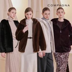 25FW 꼼빠니아 뉴 시그니처 FAUX 밍크퍼 하프 코트 1종