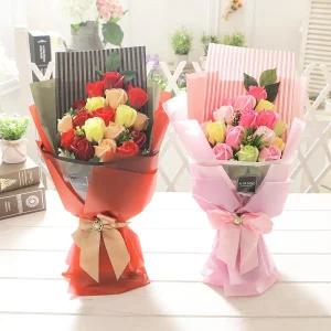 러블리로즈부케 레드 졸업식 꽃다발 생일 로즈데이비누 재롱잔치 입학식 예쁜 조화