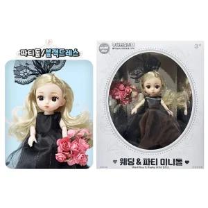 웨딩 파티 미니돌 - 블랙드레스 구체관절인형사람 소녀 모형 어린이날선물 패션 소꿉놀이 역할놀이