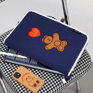 로마네 13형 오픈 노트북 파우치 (도낫베어)가방 보관치 포켓 케이스 보관함