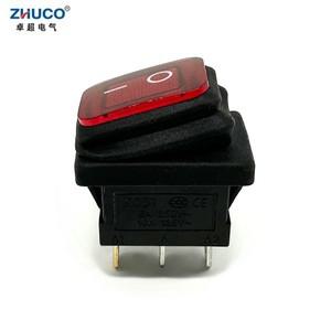 KCD1-101NF-3P-R 레드 LED 온오프 3 핀 SPDT 스냅인 방수 전원 로커 스위치 장착 구멍 6A 250VAC 13x19mm 2