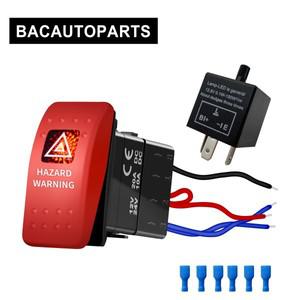 빨간색 Led 위험 경고 깜박이는 빛 로커 스위치 와이어 커넥터 성 노출증 릴레이 12V 20A 24V 10A DC 자동