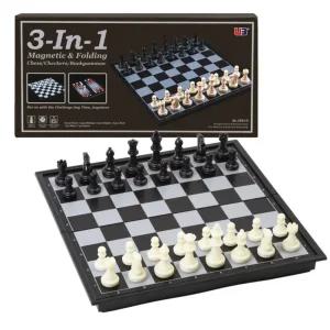백개먼 3in1 체스판(31cmX31cm)체커 접이식 자석 보드게임 체스 놀이