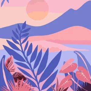 하모니아트 DIY 유화그리기 세트 40x50 분홍빛 노을그리기 취미생활 용품 그림그리기 페인팅 팝아트 홈인테