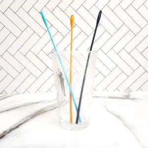 빨대솔 실리콘 부드러운 긴빨대 브러쉬 오렌지