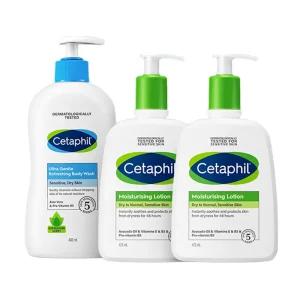 세타필 베스트 바디보습 세트 (로션 473ml 2개+바디워시 400ml) 대용량
