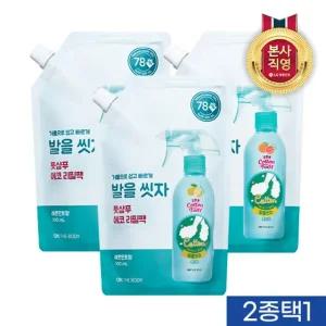 온더바디 코튼풋 발을씻자 풋샴푸 리필 500ml x 3개 (2종 택1)
