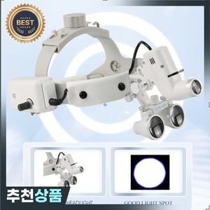 LED 헤드라이트가 장착된 수술용 쌍안경 돋보기 치과용 5W 스폿 포커스 라이트 의료용 전면 램프 3.5X 루페