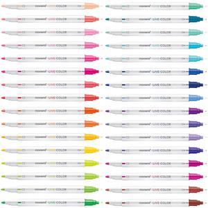모나미 라이브칼라 36색 낱색 수성펜 형광펜 트윈타입 양방향
