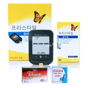 프리스타일 옵티엄 네오 혈당측정기+시험지 110매+침 100개+솜 100매