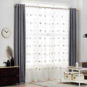 [라이크홈]감각적인 별자수 소프트 쉬폰커튼 그레이 2P