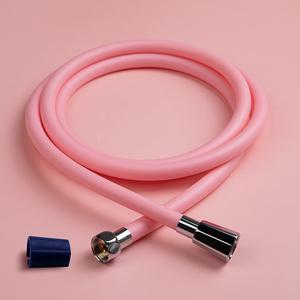 듀벨 핑크 컬러샤워호스 2m+실리콘렌치 물때방지 꼬임방지 샤워기호스