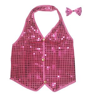 반짝이조끼 S(소) 어린이 파티 스팽글 무대 조끼 의상