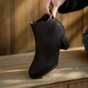 소보제화 리로이 베이직 통굽 앵클부츠 앵글 여성부츠 6cm