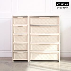 명작가구 와이드 플라스틱 서랍장 WDC700 안방 드레스룸 선반 라탄 대형 신혼 수납장 3단 4단 5단