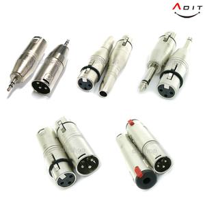 ADIT 캐논 XLR 암 수 RCA 3.5 55 잭 플러그 마이크 스피커 앰프 커넥터 연장 변환 젠더