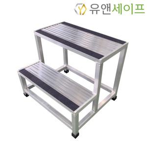 알루미늄 경량형 2단 고무캡  [세라믹 미끄럼방지 테이프 부착] 계단발판 작업발판 안전 사다리 산업용
