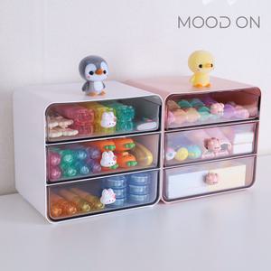 토끼돼지 책상정리함 미니서랍장 플라스틱 투명 수납함 정리 데스크