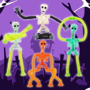 해골 팝튜브 불빛 LED 장난감 푸쉬팝 야광 스트레스 해소놀이