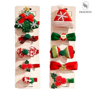 크리스마스 헤어 핀 세트 미니 집게 삔 악세사리 선물 어린이 유아