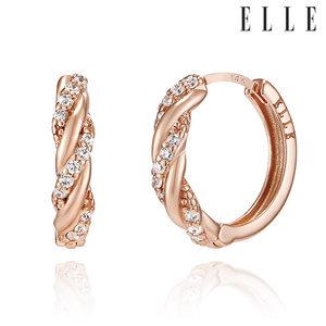 [엘르주얼리] 14K GF 물결 큐빅 원터치 귀걸이 ELGPEE395