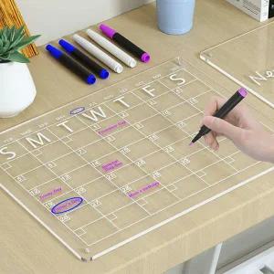 [킨즈]스케줄 자석 투명 보드판 2종 (사은품 볼펜 3종 10개) 달력 냉장고 아크