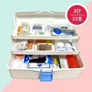 [22종 세트] 3단 휴대용 대형 구급상자 가정용 응급처치키트 FIRSTAIDKIT